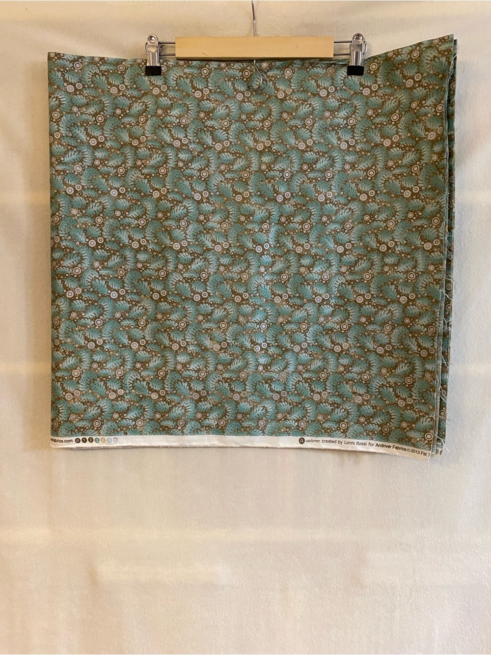 90" x 44" 2.5 yards Lonni Rossi Andover Fabrics green brown cotton fabric